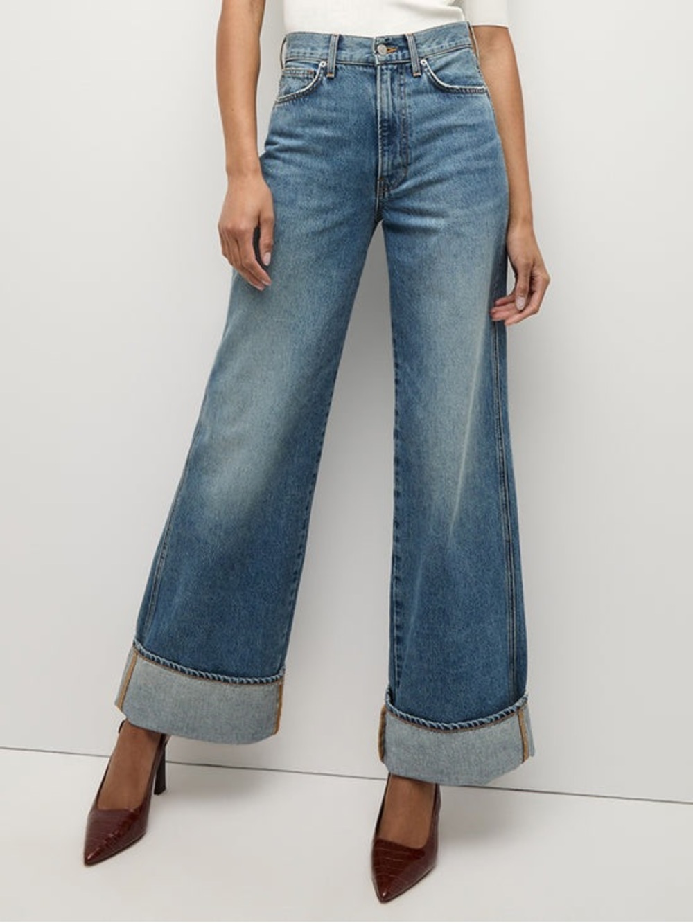 VERONICA BEARD Taylor Relaxed Wide Leg High Rise Jean 25